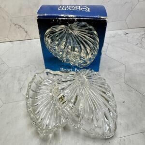 Forever Crystal Heart Trinket Box Zajecar 24% Full Lead Crystal Original Box NOS